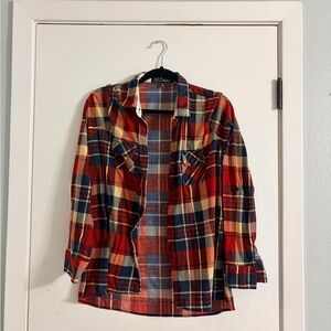 Plaid Button Down Shirt - Red and Blue